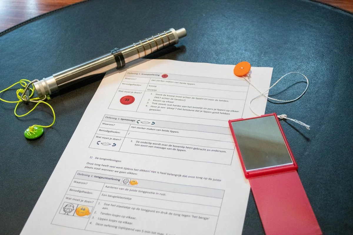 Oefenmateriaal voor oromyofunctionele therapie (OMFT)